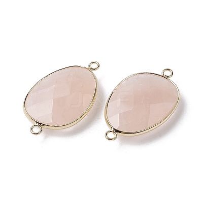 Natural Rose Quartz Connector Charms G-C110-02D-KCG-1
