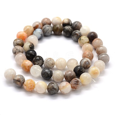 Natural Bamboo Leaf Agate Beads Strands G-G763-03-6mm-1