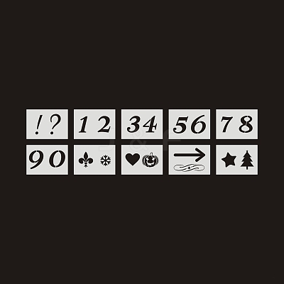 Letter A~Z/Number/Sign PET Plastic Hollow Painting Silhouette Stencil DRAW-PW0009-06-1