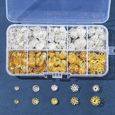 1180Pcs 10 Styles Iron Bead Caps IFIN-FS0001-45-1