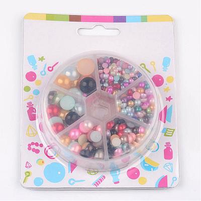 1Box ABS Plastic Imitation Pearl Dome Cabochons SACR-JP0001-M-1