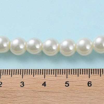 Baking Paint Pearlized Glass Pearl Round Bead Strands X-HY-Q330-8mm-02-1