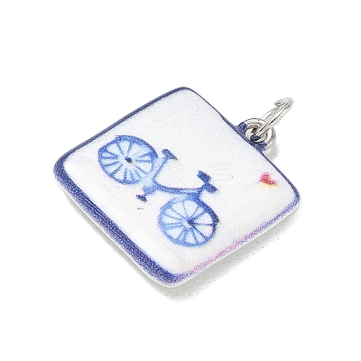 Printed Brass Enamel Pendants KK-CBA9B3D-03P-03-1