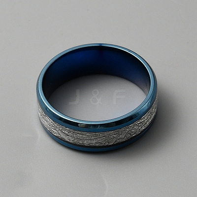 Textured 201 Stainless Steel Finger Ring RJEW-WH0017-05BL-1