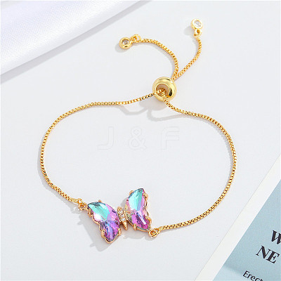 European Jewelry Simple and Elegant Crystal Butterfly Bracelet Adjustable Bracelet for Women ST5440393-1