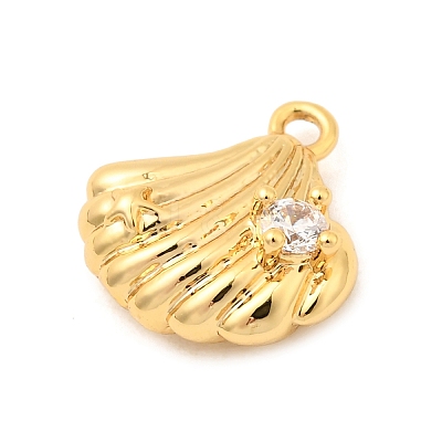 Brass Micro Pave Cubic Zirconia Charms KK-C117-02B-G-1