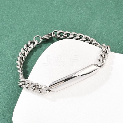 304 Stainless Steel Cuban Link Chain Bracelets for Men Women BJEW-G766-05P-01-1