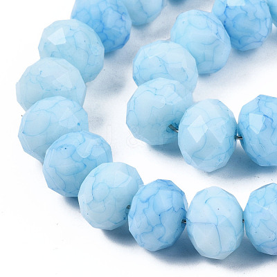 Opaque Baking Paint Glass Beads Strands EGLA-N006-009C-A17-1