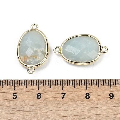 Natural Amazonite Faceted Connector Charms G-K347-11G-18-1