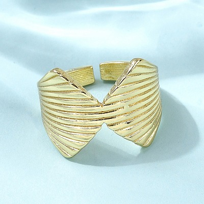 Brass Cuff Rings for Women RJEW-H262-06F-G-1