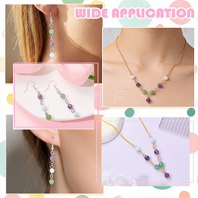 16Pcs 4 Style Round Natural Green Aventurine Pendants & Connector Charms PALLOY-SW00069-1