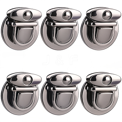 6Pcs Flat Round Alloy Bag Tuck Lock Clasps FIND-CP0003-23B-1