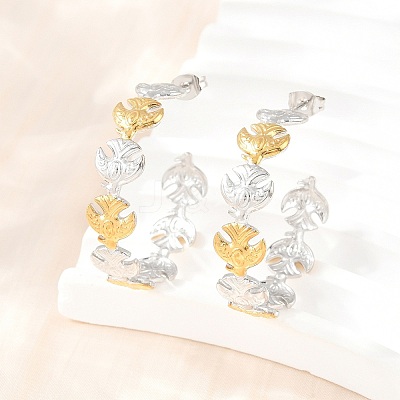 304 Stainless Steel Stud Earrings for Women SA-CBA45D5-29GP-1