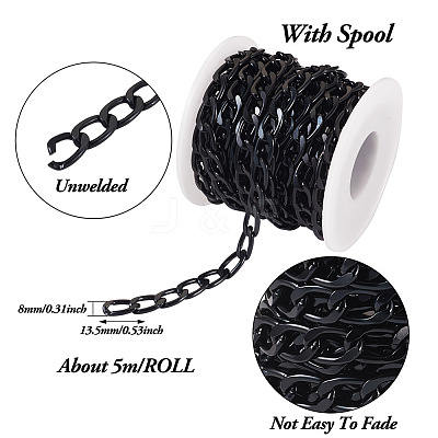 Oval Oxidation Aluminum Curb Chains CHA-TAC0004-01EB-1