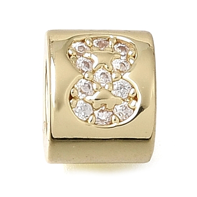 Brass Micro Pave Clear Cubic Zirconia Beads CU-CBAA19F-01G-I-1