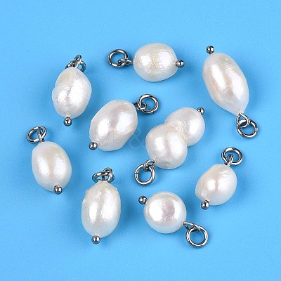 Natural Baroque Keshi Pearl Cultured Freshwater Pearl Pendants PEAR-Q013-01C-1
