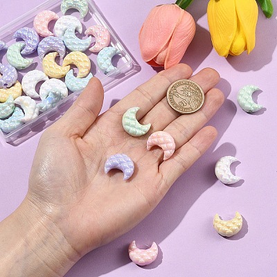 30Pcs 6 Colors UV Plating Opaque Acrylic Beads OACR-YW0004-66-1