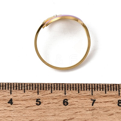 304 Stainless Steel Enamel Cuff Open Rings RJEW-D352-07G-1