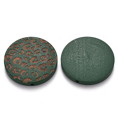 Painted Natural Wood Beads X-WOOD-N006-07P-1