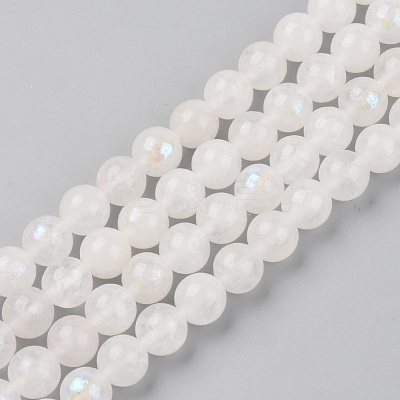 Electroplated Natural White Moonstone Beads Strands G-S369-012C-C-1