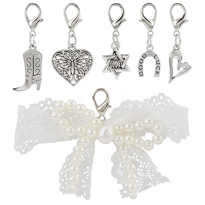 17Pcs 6 Styles Alloy Martin Boots Shoe Charms HJEW-GF0001-52-1