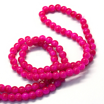 Baking Paint Imitation Jade Glass Round Bead Strands DGLA-Q021-4mm-04-1