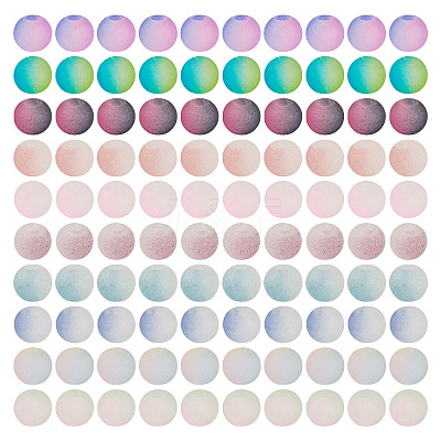 200Pcs 10 Colors Crackle Glass Beads Strands GLAA-TA0003-31D-1