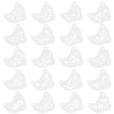 20Pcs PET Tattoo Stencil Templates AJEW-WH20141-12-1