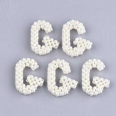 Handmade ABS Plastic Imitation Pearl Woven Beads FIND-T039-18-G-1
