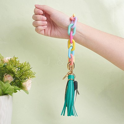 Chain Link Wristlet Keychain HJEW-SW00013-03-1