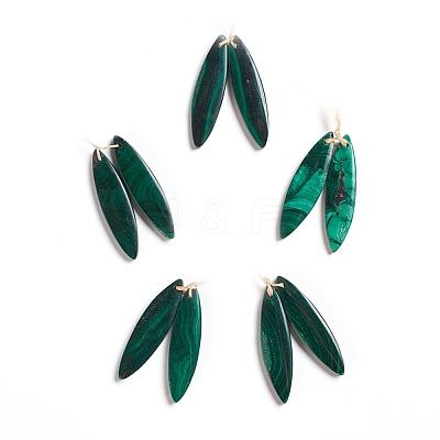 Natural Malachite Pendants X-G-G827-01C-1