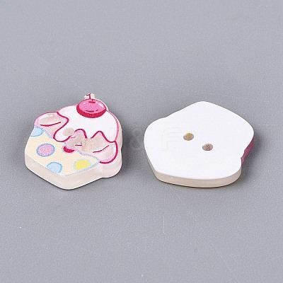 2-Hole Printed Resin Buttons BUTT-Q047-02-1
