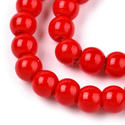 Opaque Solid Color Glass Beads Strands GLAA-T032-P4mm-04-1