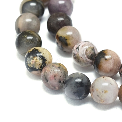 Natural Rhodonite Beads Strands X-G-G828-02-8mm-1