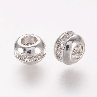 Brass Micro Pave Cubic Zirconia Beads ZIRC-J016-21P-1