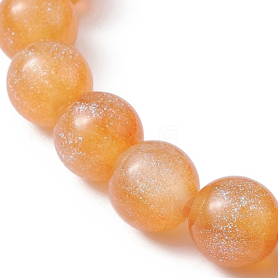 Imitation Cat Eye Resin Heart Beaded Stretch Bracelet for Kids BJEW-JB09569-1