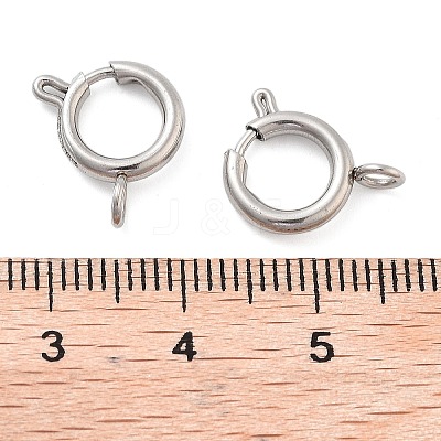 Non-Tarnish 304 Stainless Steel Spring Ring Clasps STAS-E104-09E-P-1