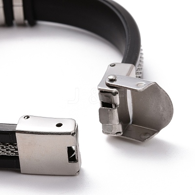 Men's Silicone Cord Bracelet BJEW-M206-02BP-1