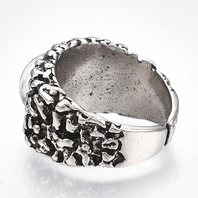 Alloy Glass Cuff Finger Rings RJEW-T006-01C-1