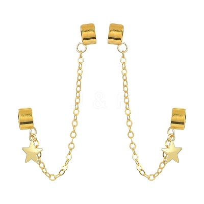 Brass Cuff Earrings EJEW-JE05407-02-1