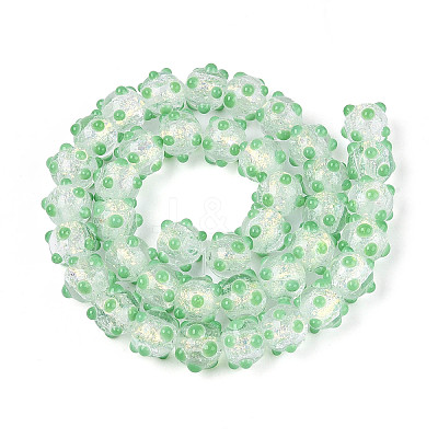Handmade Foil Lampwork Beads Strands FOIL-T008-02E-1