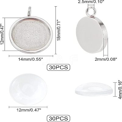 62Pcs DIY 304 Stainless Steel Pendant Making Kits DIY-UN0002-52P-1