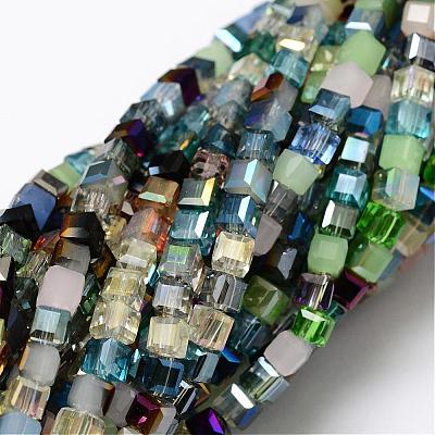 Electroplate Glass Beads Strands EGLA-L007-M01-1