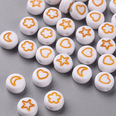 White Opaque Acrylic Beads MACR-N008-41F-1