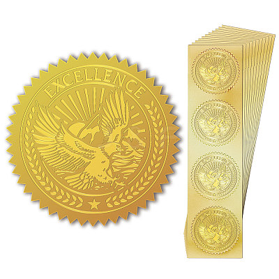 Plastic Self Adhesive Gold Foil Embossed Stickers DIY-WH0211-374-1