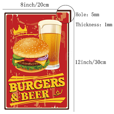 Vintage Metal Tin Sign AJEW-WH0157-034-1