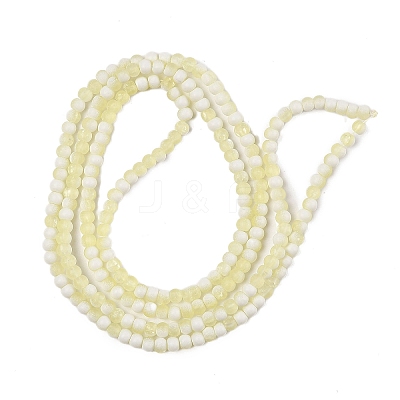 Frosted Crackle Glass Beads Strands GLAA-U001-4mm-M11-1