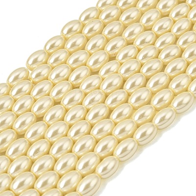 Eco-Friendly Glass Pearl Barrel Beads Strands HY-O001-A-03-1