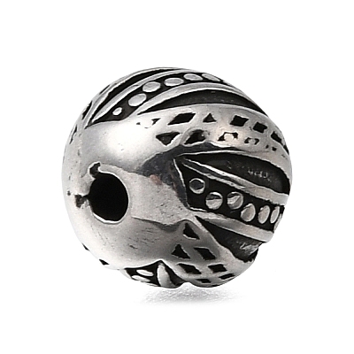 Engraved 304 Stainless Steel Beads STAS-H263-17AS-08-1