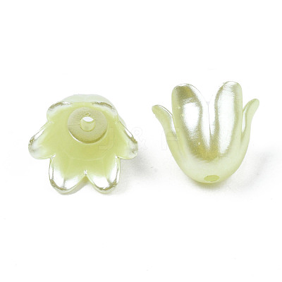 Spray Paint ABS Plastic Imitation Pearl Beads MACR-N013-001E-1